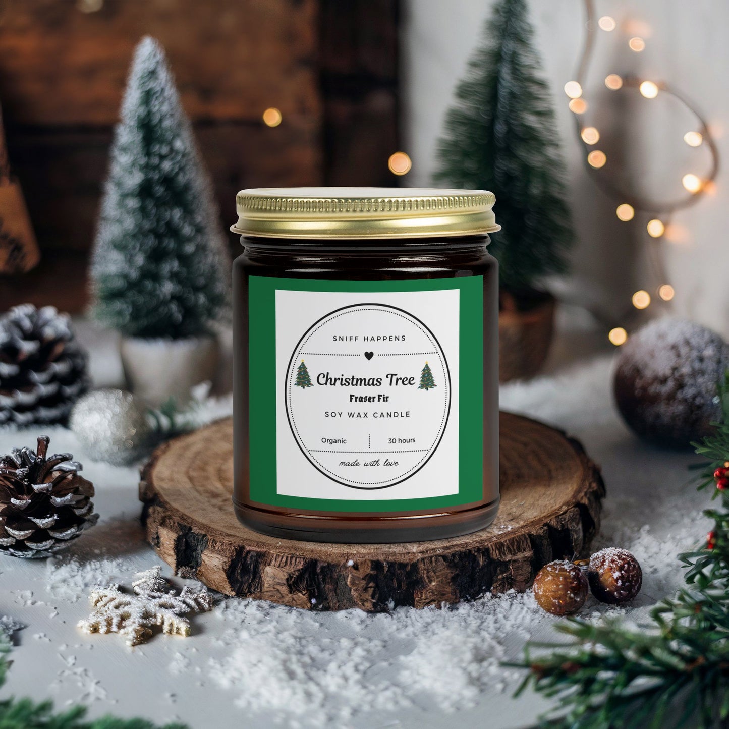 Christmas tree Scented Candle, Fraser Fir