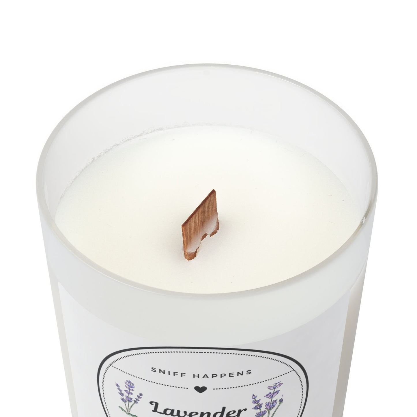 Frosted Glass Candle, Lavender Relaxing Wood Wick Candle - Calming Aromatherapy Candle, 11oz - Stress Relief Soy Wax Candle, Home Decor Gift