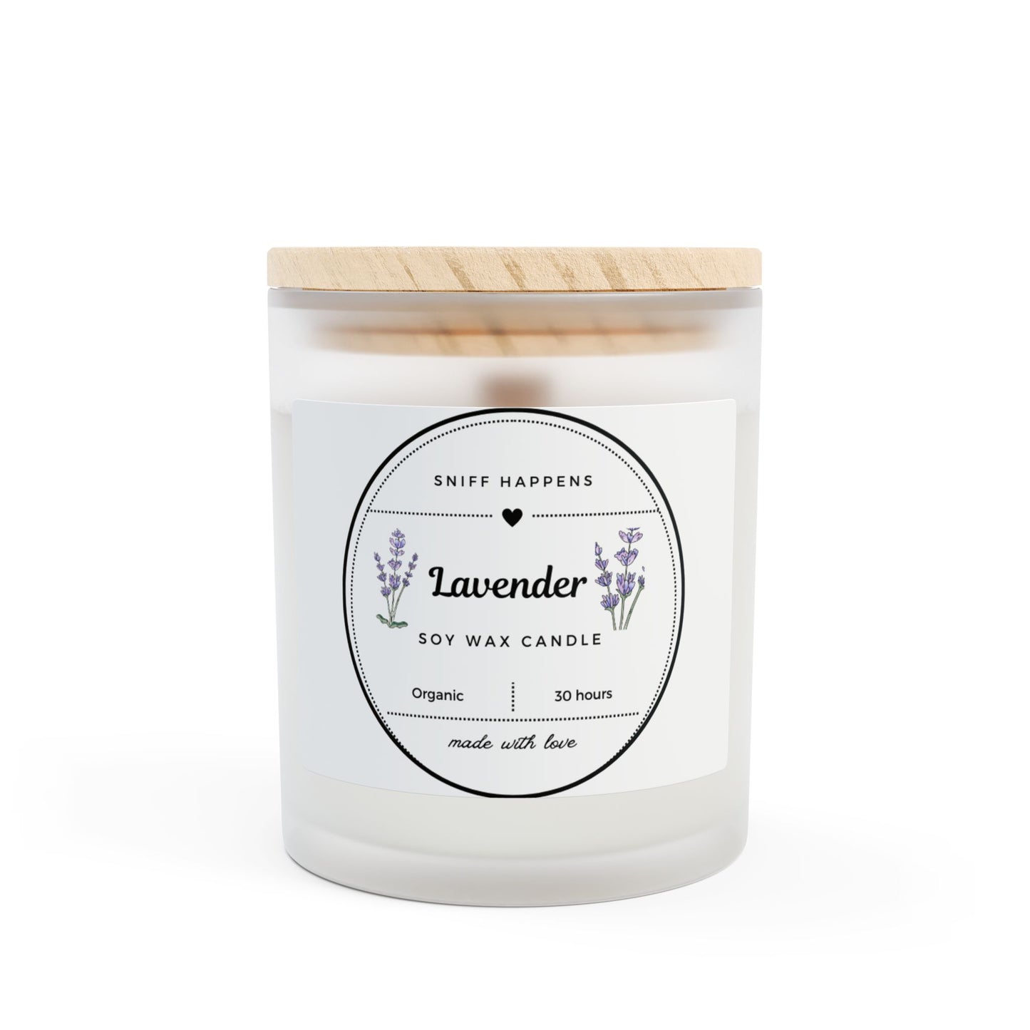 Frosted Glass Candle, Lavender Relaxing Wood Wick Candle - Calming Aromatherapy Candle, 11oz - Stress Relief Soy Wax Candle, Home Decor Gift