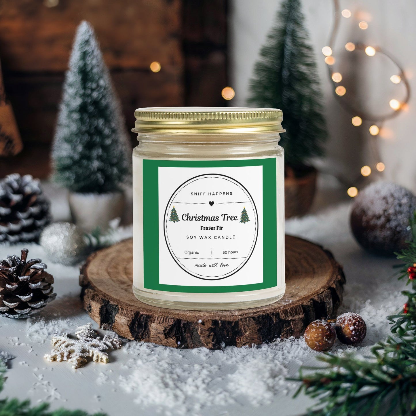 Christmas tree Scented Candle, Fraser Fir