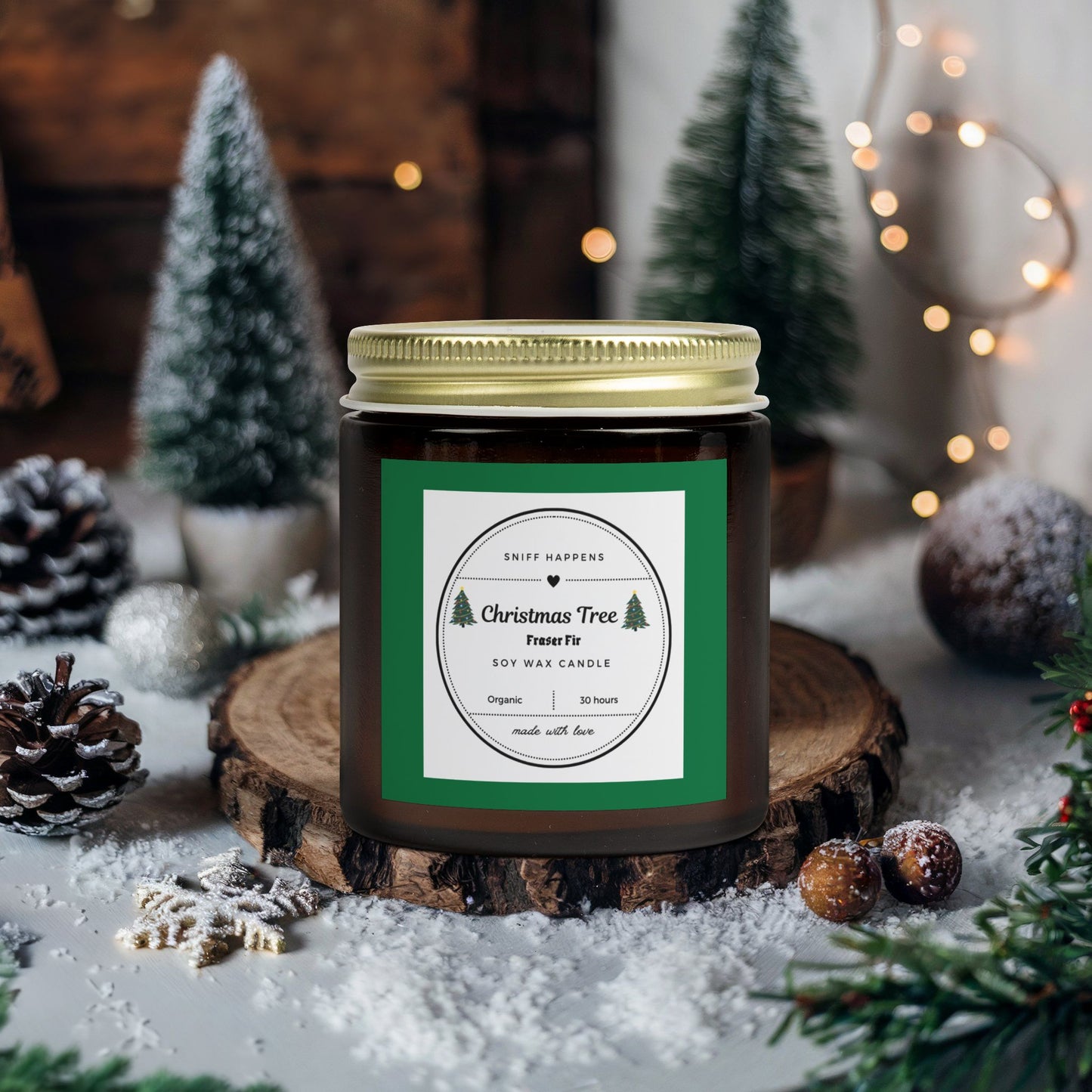Christmas tree Scented Candle, Fraser Fir