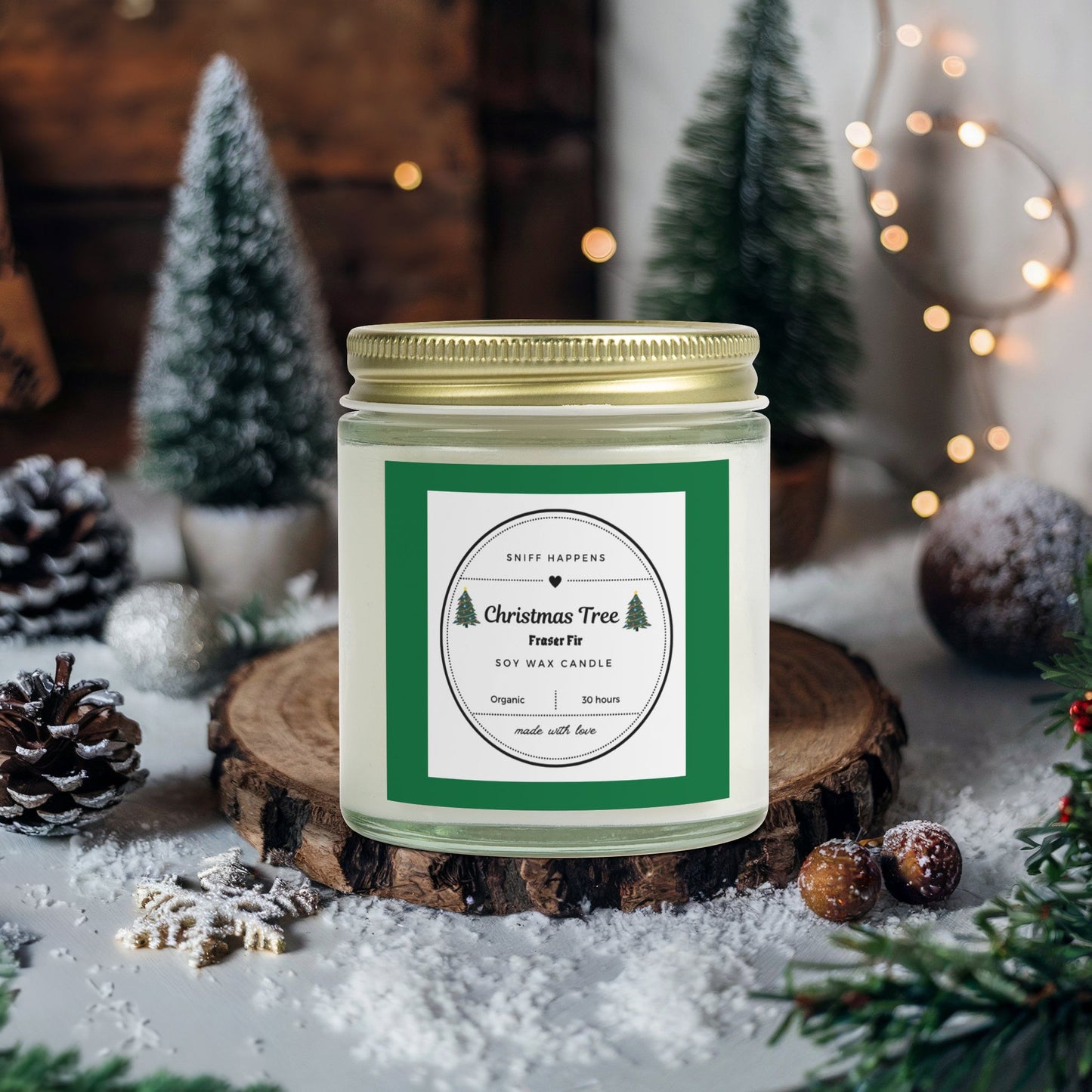 Christmas tree Scented Candle, Fraser Fir